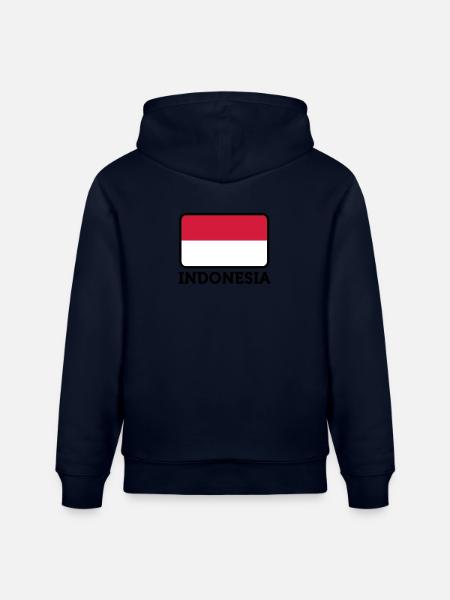 National flag of Indonesia - Stanley/Stella CRUISER Unisex Organic Hoodie - navy