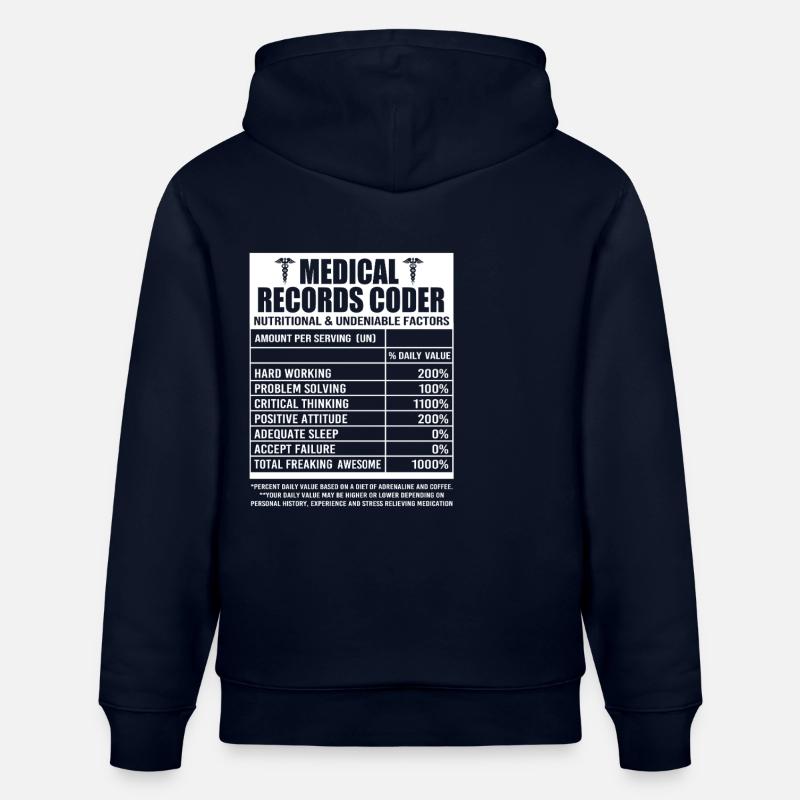 Programmeur médical Codeur médical - Sweat à capuche bio CRUISER Stanley/Stella Unisexe - marine