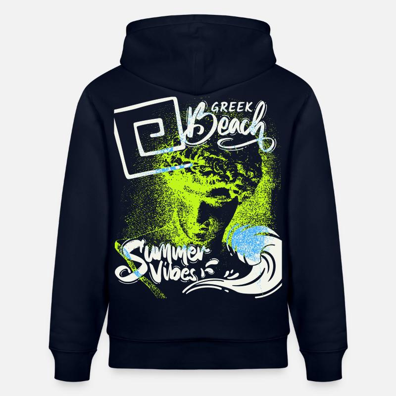Grèce, plage, vacances, été grec - Sweat à capuche bio CRUISER Stanley/Stella Unisexe - marine
