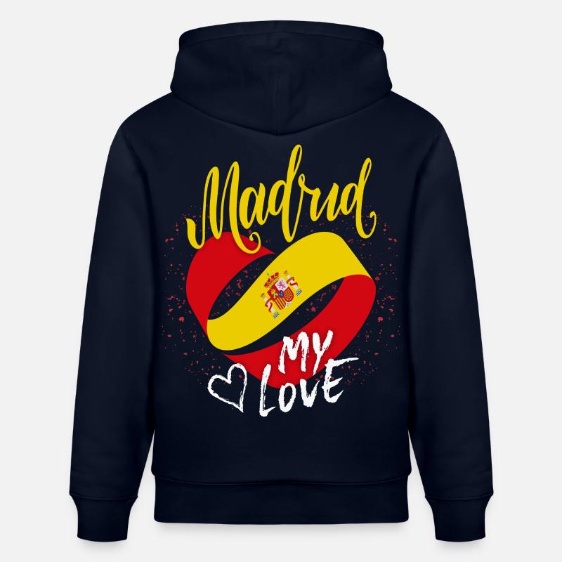 Madrid-Espagne, drapeau, drôle de dicton - Sweat à capuche bio CRUISER Stanley/Stella Unisexe - marine