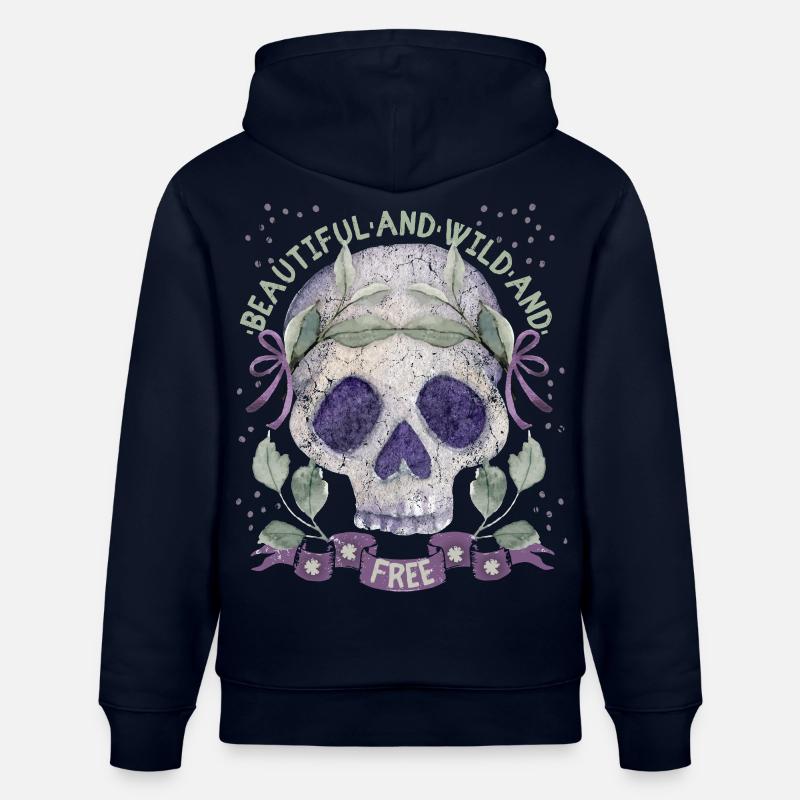 Crâne Couronne de laurier romantique - Sweat à capuche bio CRUISER Stanley/Stella Unisexe - marine