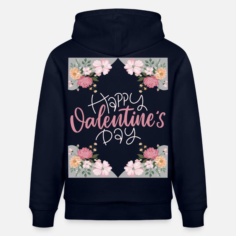 Saint-Valentin, Joyeuse-Saint-Valentin, dicton, fleurs - Sweat à capuche bio CRUISER Stanley/Stella Unisexe - marine