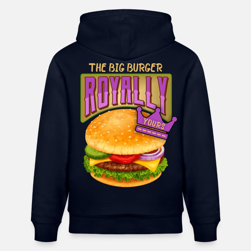Burger-Cheeseburger Dire Hamburger-Royale - Sweat à capuche bio CRUISER Stanley/Stella Unisexe - marine