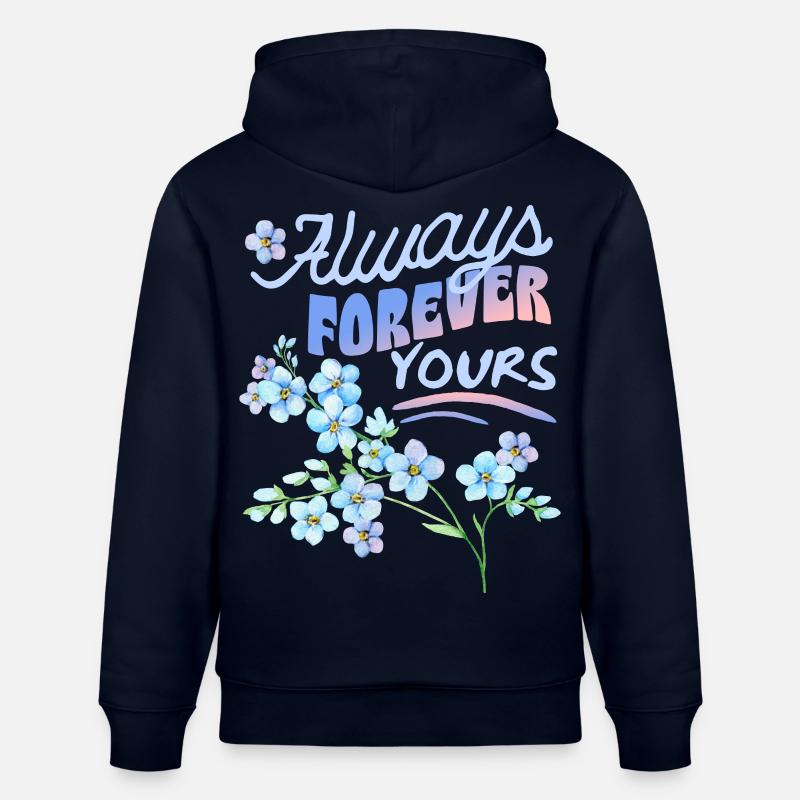 Forget-my-not, myosotis, Saint-Valentin - Sweat à capuche bio CRUISER Stanley/Stella Unisexe - marine