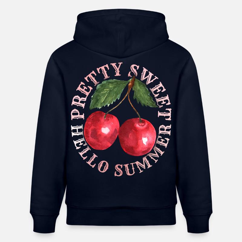 Kirsche, Cherry-Fruit Kirsche-Cherry Sommer-Spruch - Stanley/Stella Unisex Bio-Hoodie CRUISER  - Navy