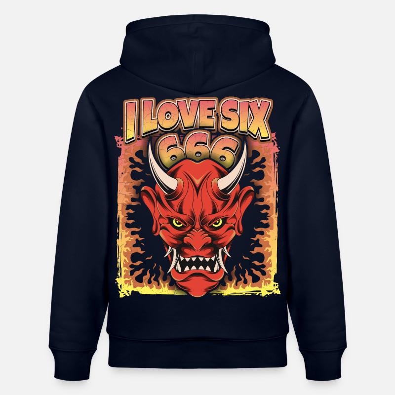 Teufel-Devil, Satan Spruch 666 - Stanley/Stella Unisex Bio-Hoodie CRUISER  - Navy