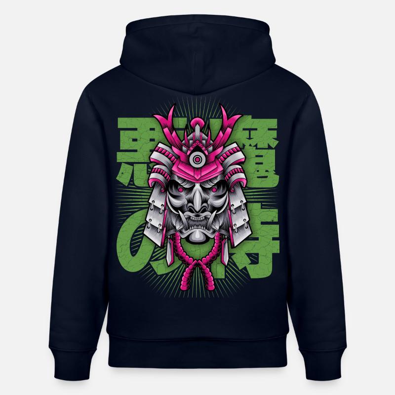 Démon Japonais, Samouraï Oni, Masque - Sweat à capuche bio CRUISER Stanley/Stella Unisexe - marine