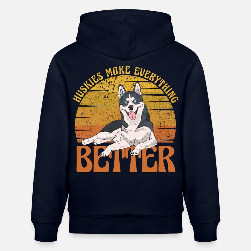 Huskies make everything better - Stanley/Stella Unisex Bio-Hoodie CRUISER - Navy