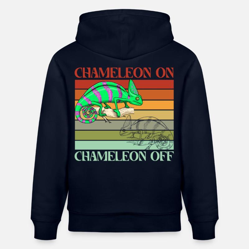 Caméléon sur Caméléon off - Sweat à capuche bio CRUISER Stanley/Stella Unisexe - marine