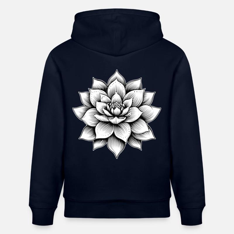 Fleur de lotus - Sweat à capuche bio CRUISER Stanley/Stella Unisexe - marine