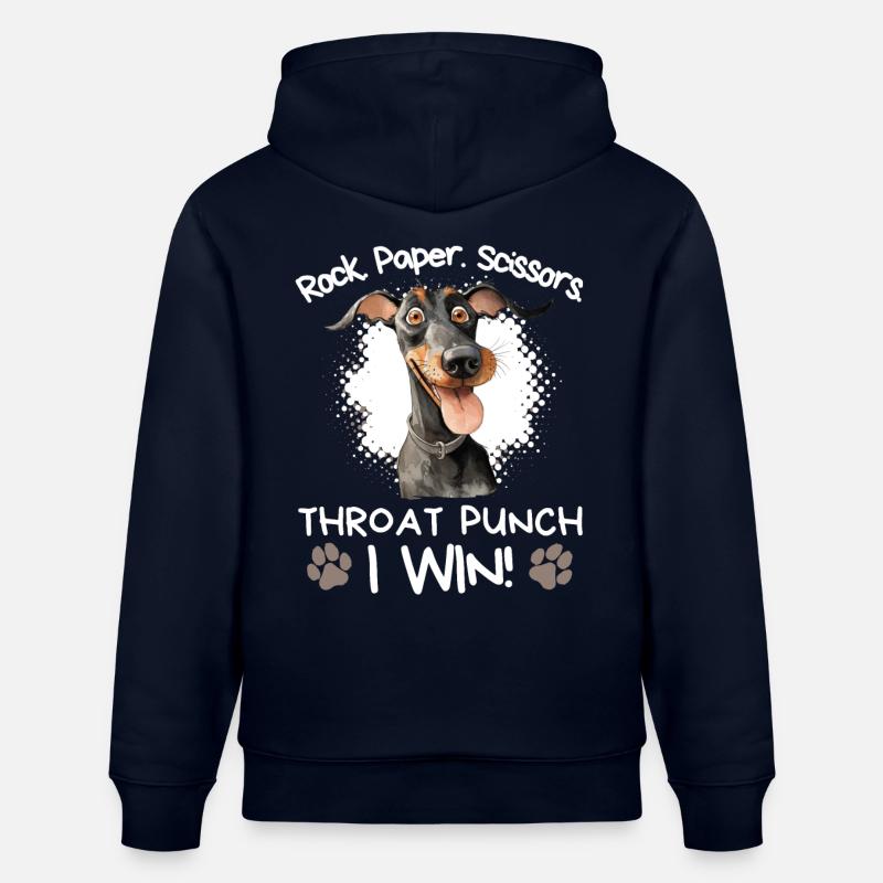 Roche Papier Ciseaux Doberman Sarcastique - Sweat à capuche bio CRUISER Stanley/Stella Unisexe - marine