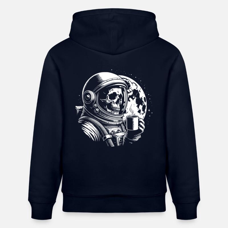 Skull mit Kaffeebecher Kaffee - Stanley/Stella Unisex Bio-Hoodie CRUISER  - Navy
