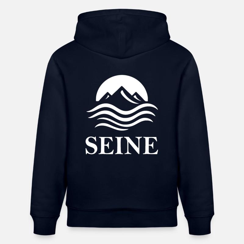 Seine – Design fluvial élégant - Sweat à capuche bio CRUISER Stanley/Stella Unisexe - marine
