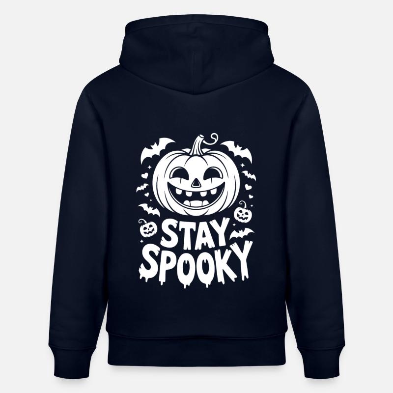 Restez effrayant drôle Halloween Design - Sweat à capuche bio CRUISER Stanley/Stella Unisexe - marine