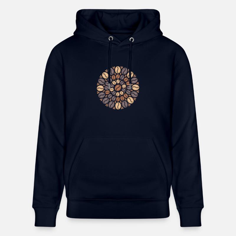 Kaffee Boho Mandala Kaffeebohnen Muster - Stanley/Stella Unisex Bio-Hoodie CRUISER  - Navy