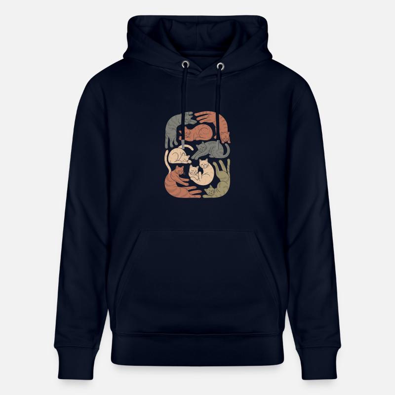 Motif de chat boho décontracté - Sweat à capuche bio CRUISER Stanley/Stella Unisexe - marine