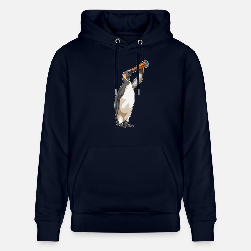 Pingouin avec télescope - Sweat à capuche bio CRUISER Stanley/Stella Unisexe - marine