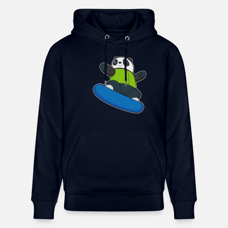 Panda en snowboarder avec snowboard - Sweat à capuche bio CRUISER Stanley/Stella Unisexe - marine