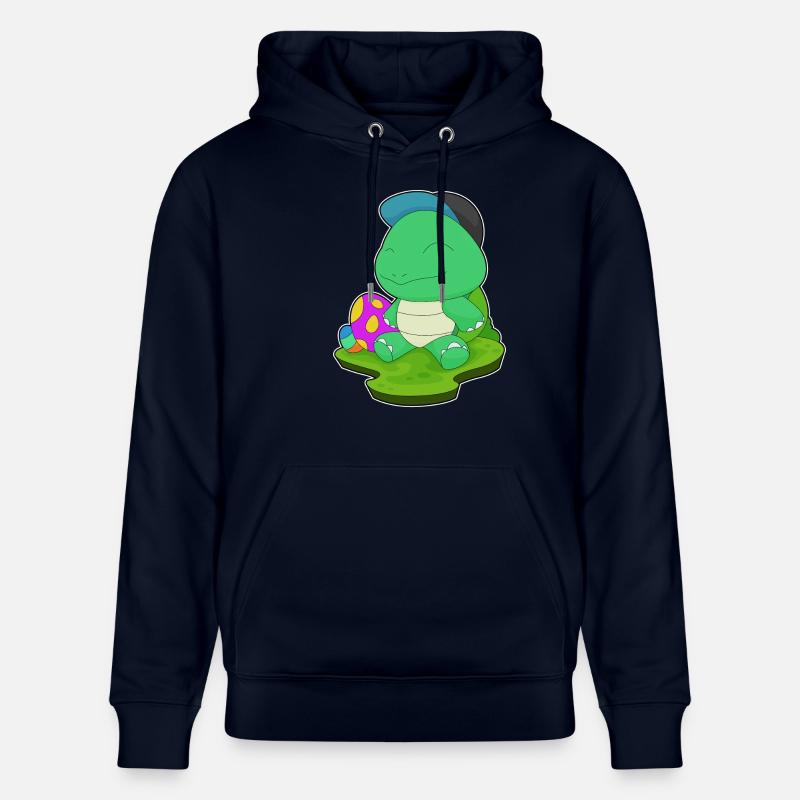 Turtle Easter Easter Eggs - Stanley/Stella CRUISER Unisex Organic Hoodie - navy