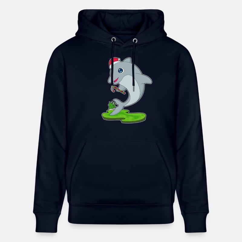 Canne de Noël Dauphin - Sweat à capuche bio CRUISER Stanley/Stella Unisexe - marine