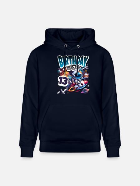 Astronaut 13th Birthday Space - Stanley/Stella CRUISER Unisex Organic Hoodie - navy