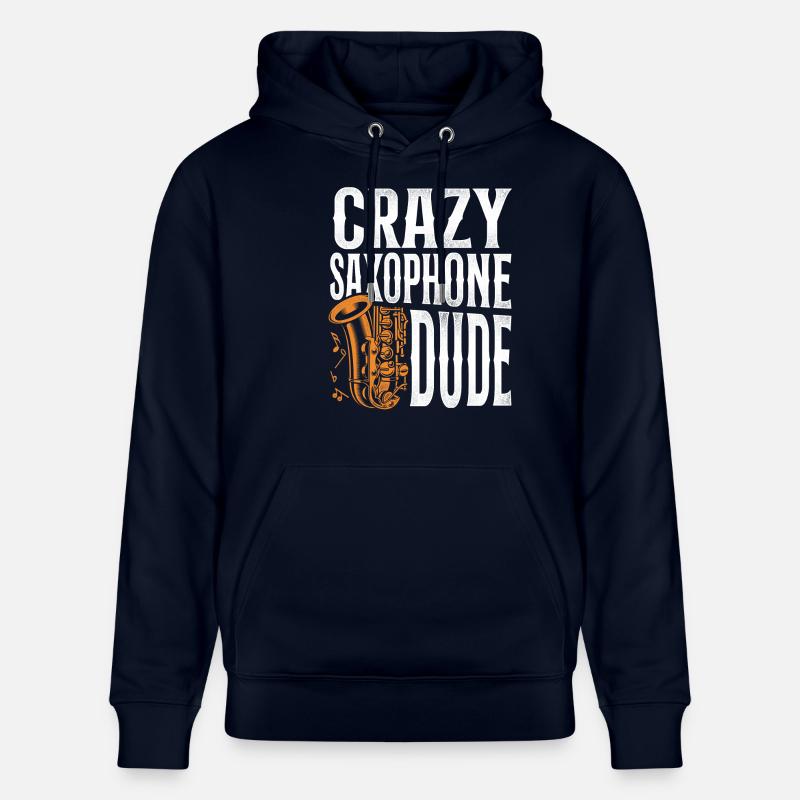 Saxophone Crazy Saxophone Dude - Sweat à capuche bio CRUISER Stanley/Stella Unisexe - marine