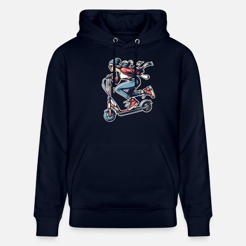 E-Scooter E-Roller Frau Scooter - Stanley/Stella Unisex Bio-Hoodie CRUISER  - Navy