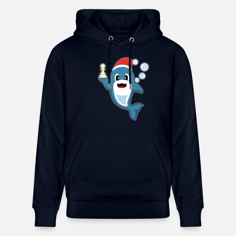 Dauphin Noël Échecs - Sweat à capuche bio CRUISER Stanley/Stella Unisexe - marine