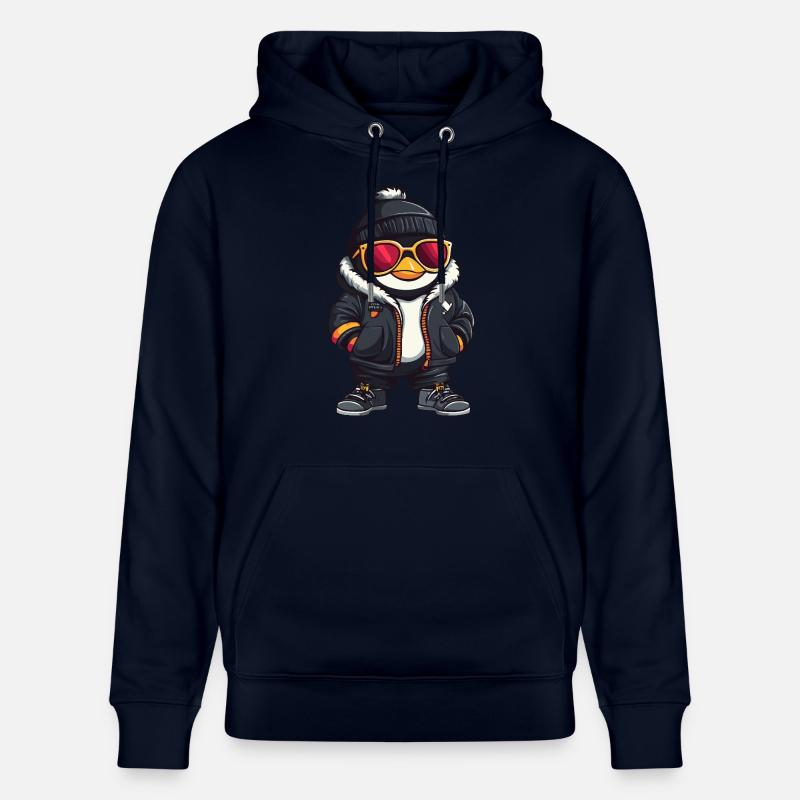 Penguin Cool Bande dessinée - Sweat à capuche bio CRUISER Stanley/Stella Unisexe - marine