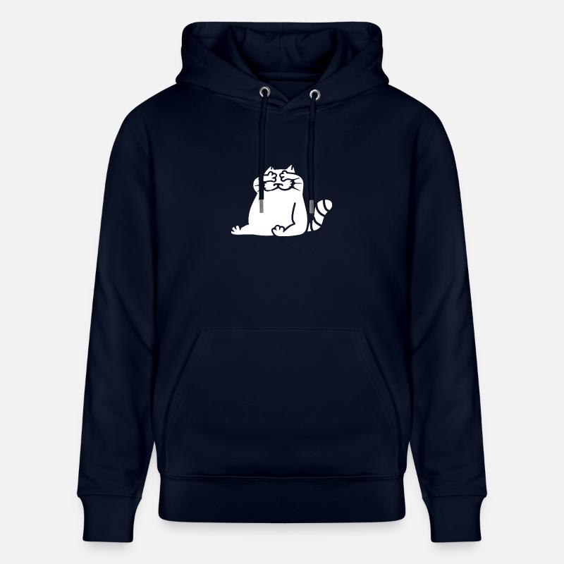 Silhouette chat blanc yeux fermés - Sweat à capuche bio CRUISER Stanley/Stella Unisexe - marine