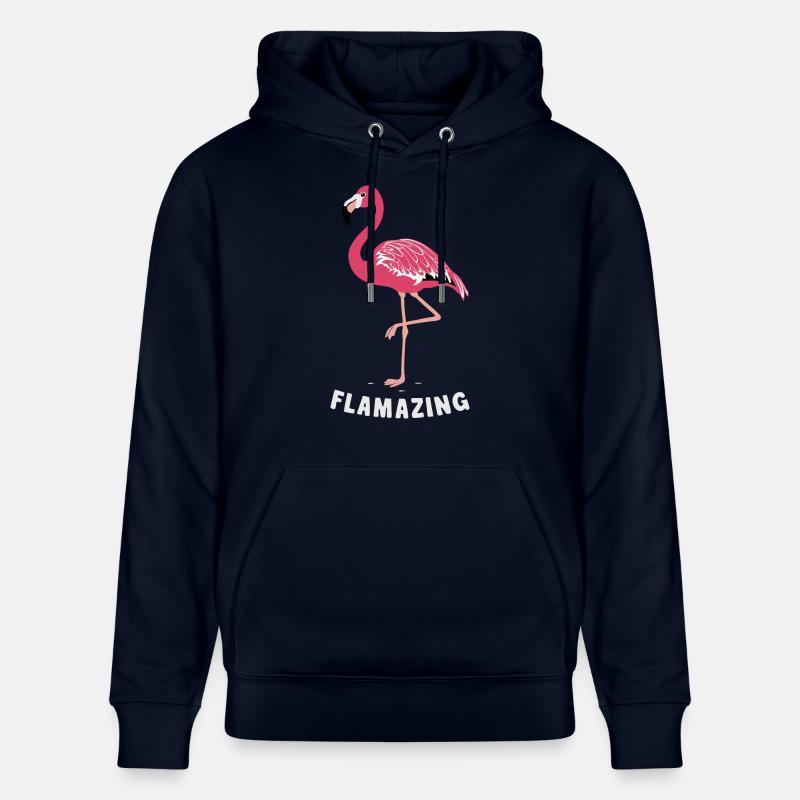 Flamant rose animal - Sweat à capuche bio CRUISER Stanley/Stella Unisexe - marine