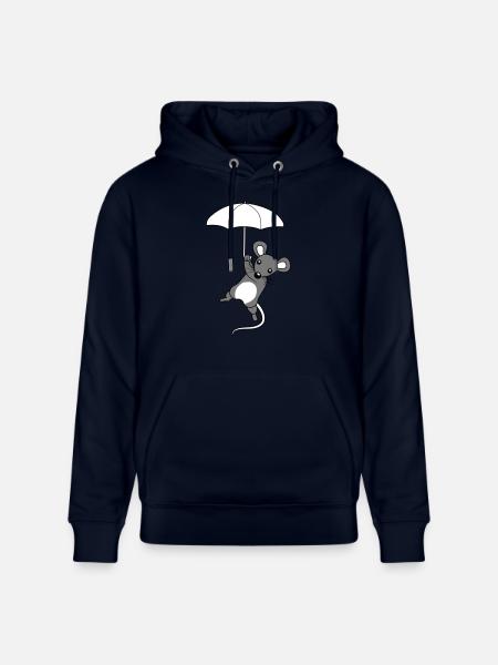 Cute Flying Mouse - Stanley/Stella CRUISER Unisex Organic Hoodie - navy