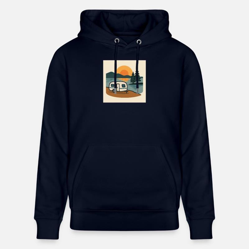 Camping Camping-car Lac - Sweat à capuche bio CRUISER Stanley/Stella Unisexe - marine