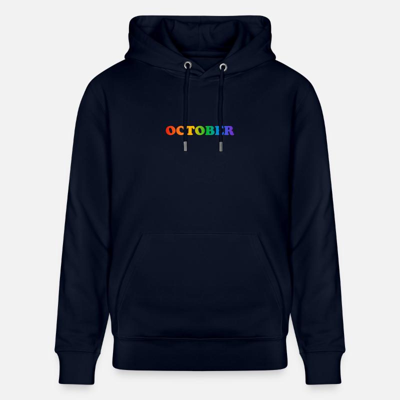 Texte arc-en-ciel d’octobre - Sweat à capuche bio CRUISER Stanley/Stella Unisexe - marine
