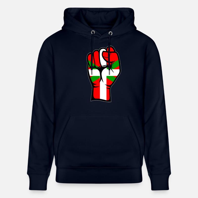 Poing drapeau basque - Sweat à capuche bio CRUISER Stanley/Stella Unisexe - marine