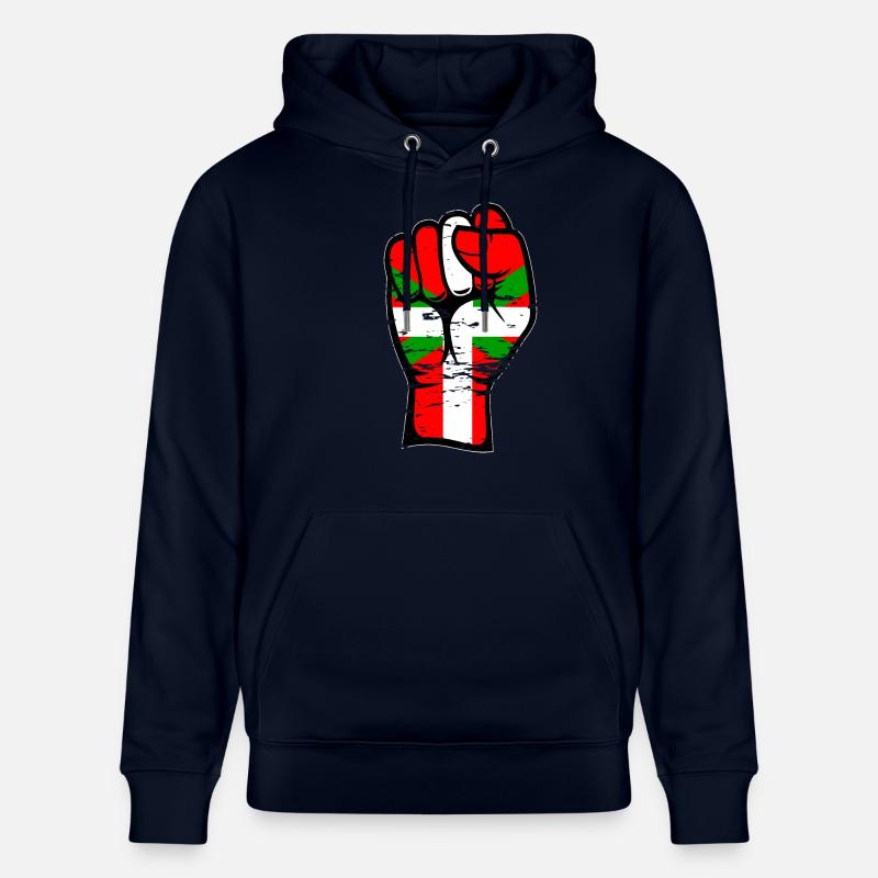Poing de drapeau basque utilisé - Sweat à capuche bio CRUISER Stanley/Stella Unisexe - marine