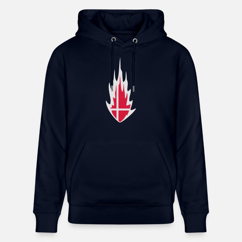 Denmark Danmark Fire Flame Design - Sweat à capuche bio CRUISER Stanley/Stella Unisexe - marine