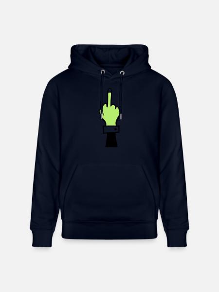 Zombie Hand Middle Finger - Stanley/Stella CRUISER Unisex Organic Hoodie - navy