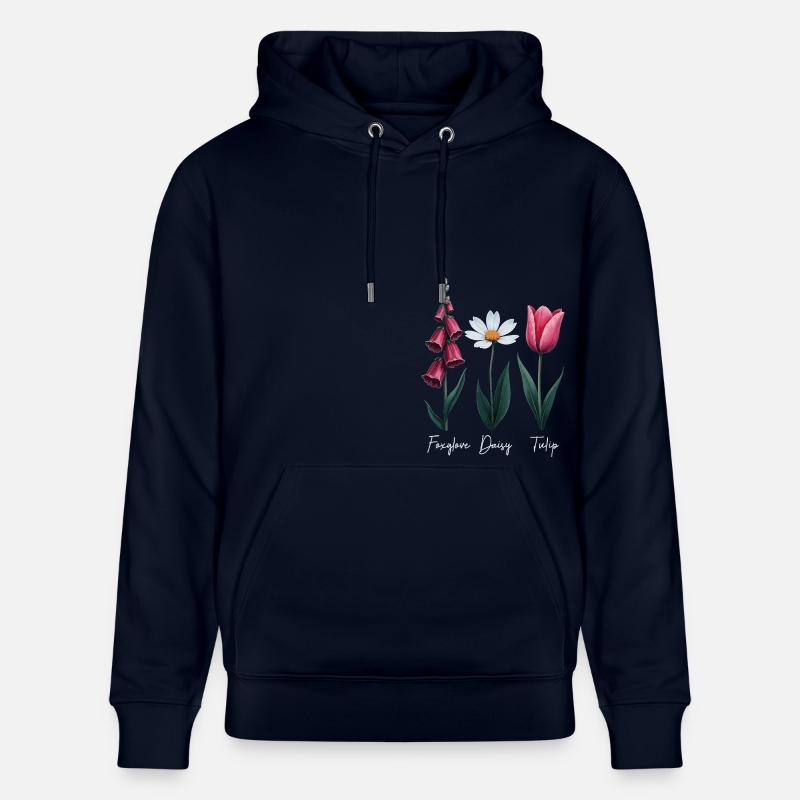 Foxglove Daisy Tulip Floral - Sweat à capuche bio CRUISER Stanley/Stella Unisexe - marine