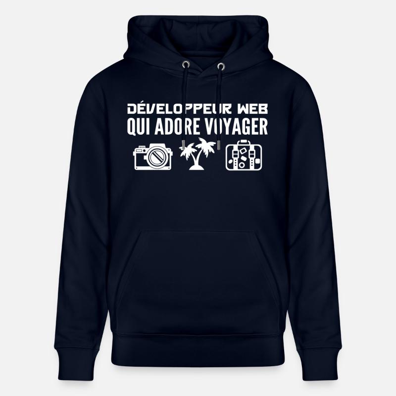Voyageurs & Développeurs web Passion & Découverte - Sweat à capuche bio CRUISER Stanley/Stella Unisexe - marine