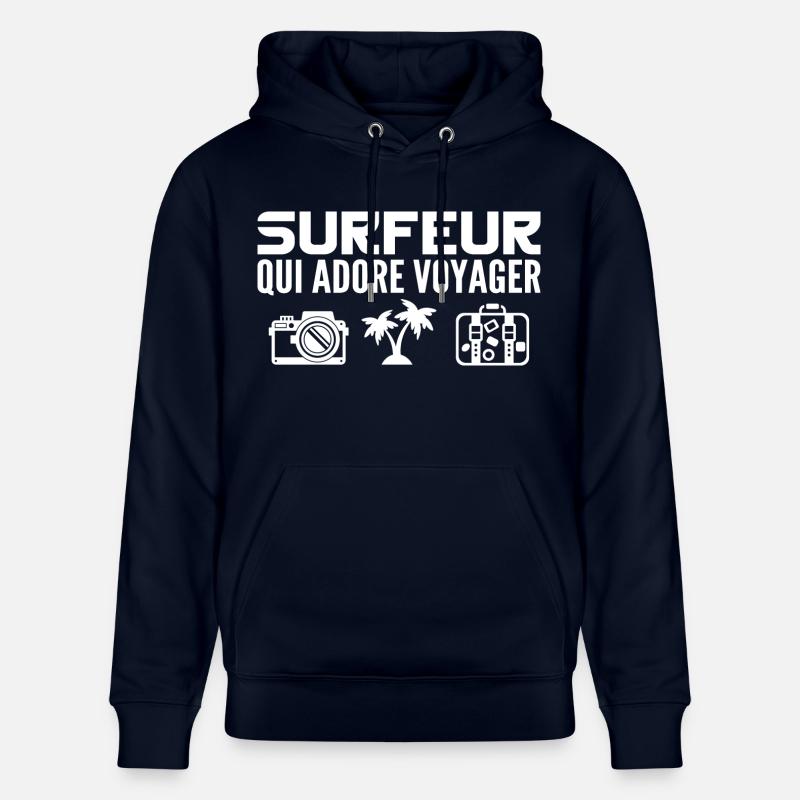 Voyageurs & Surfeurs : Passion & Découverte - Sweat à capuche bio CRUISER Stanley/Stella Unisexe - marine