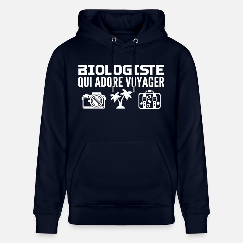 Voyageurs & Biologistes : Passion & Découverte - Sweat à capuche bio CRUISER Stanley/Stella Unisexe - marine