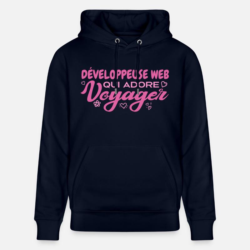 Développeuse web globe-trotteuse passionnée voyage - Sweat à capuche bio CRUISER Stanley/Stella Unisexe - marine