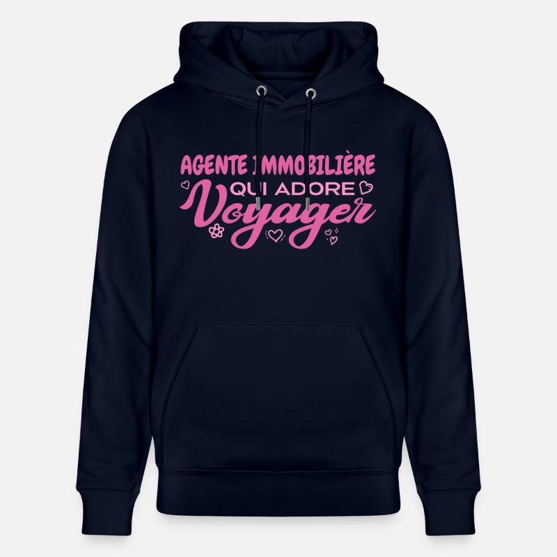 Agente immobilière globe-trotteuse passionnée - Sweat à capuche bio CRUISER Stanley/Stella Unisexe - marine