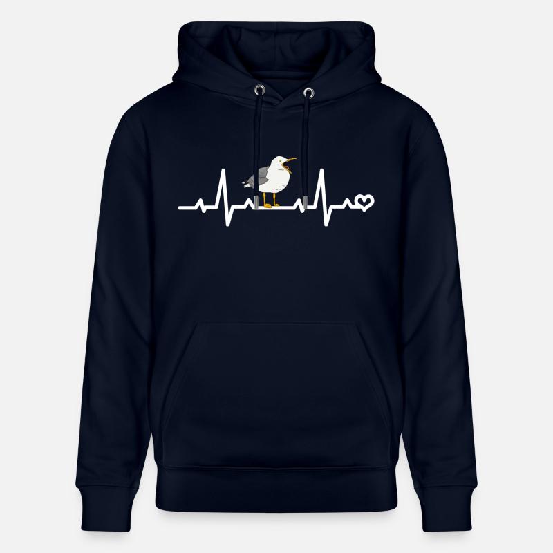 Möwe Herzfrequenz EKG - Stanley/Stella Unisex Bio-Hoodie CRUISER  - Navy