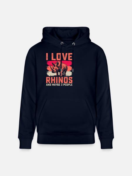 Rhinoceros - Stanley/Stella CRUISER Unisex Organic Hoodie - navy