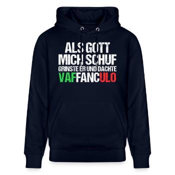 Italien Italiener Vaffanculo - Stanley/Stella Unisex Bio-Hoodie CRUISER  - Navy - Vorne - Alina (178cm) & Michal (187cm)