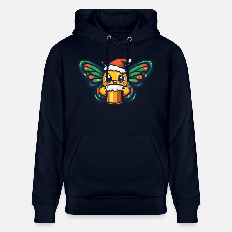 Papillon Noël Bière Drôle - Sweat à capuche bio CRUISER Stanley/Stella Unisexe - marine