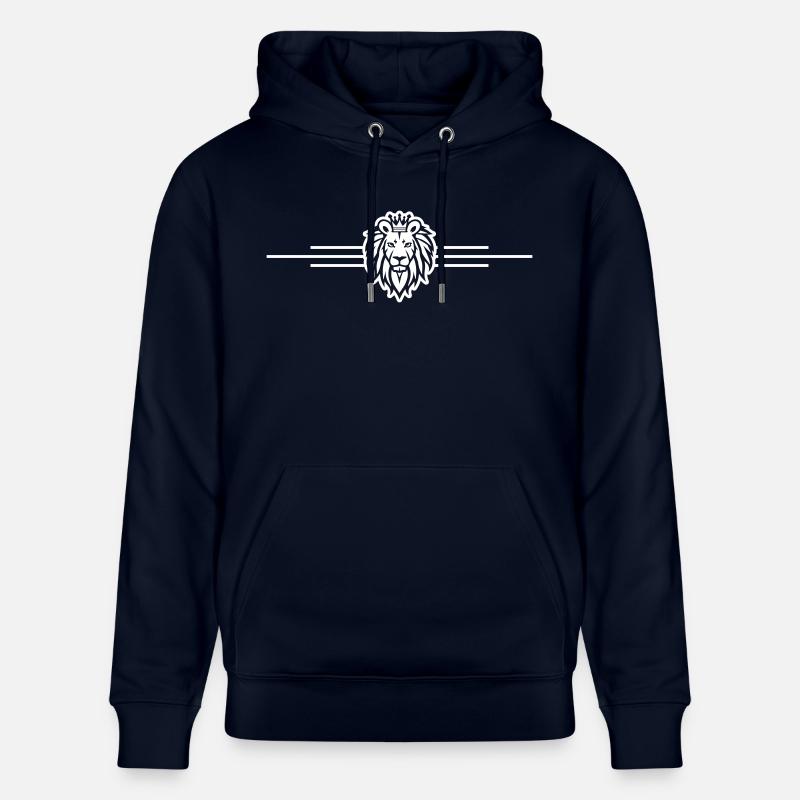 Lion Symbole Roi Couronne - Sweat à capuche bio CRUISER Stanley/Stella Unisexe - marine