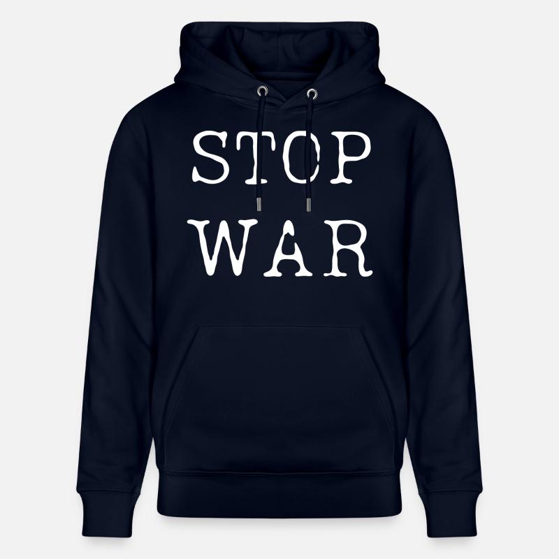 STOP WAR - Sweat à capuche bio CRUISER Stanley/Stella Unisexe - marine